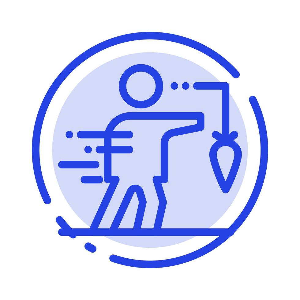 Aspiration Business Extrinsic False Goal Blue Dotted Line Line Icon vector