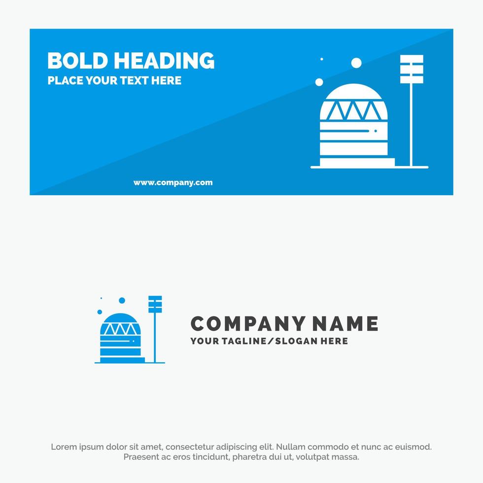 Base Colony Construction Dome Habitation SOlid Icon Website Banner and Business Logo Template vector