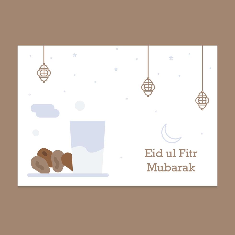 ilustración de tarjeta de felicitación de eid mubarak vector