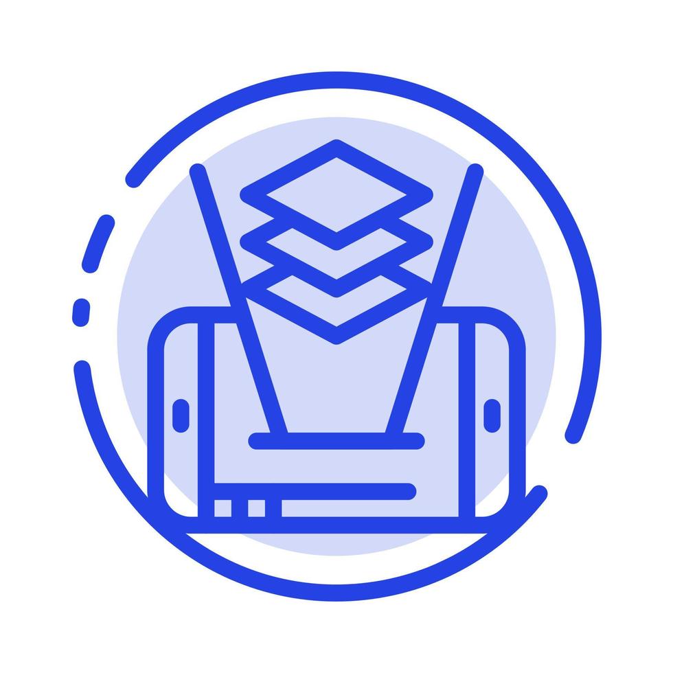 Mobile Cell Technology Blue Dotted Line Line Icon vector