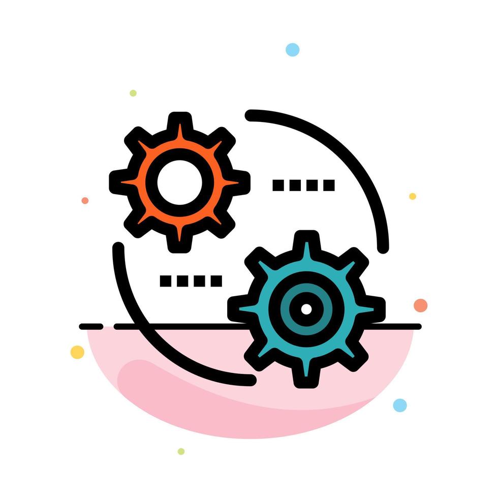 Control Setting Gear Setting Abstract Flat Color Icon Template vector