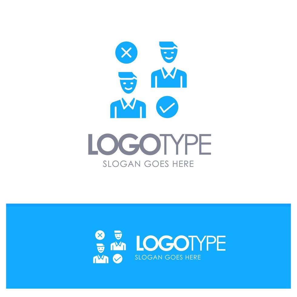 Group User Job good cancel Blue Solid Logo with place for tagline vector