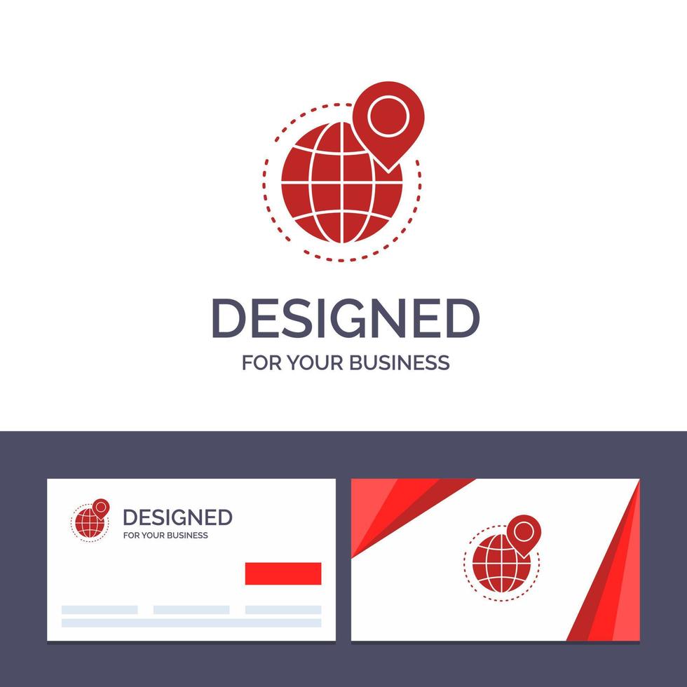 Creative Business Card and Logo template Globe Business Global Office Point World Vector Illustration