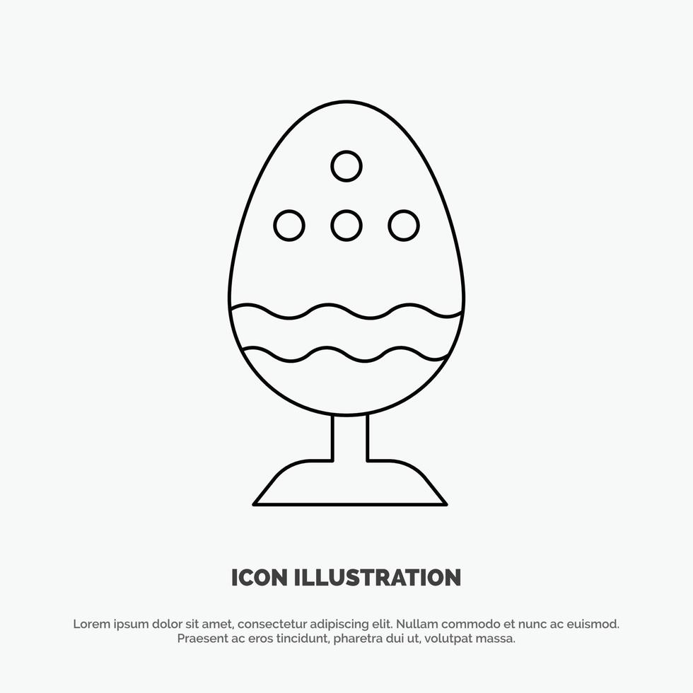 Boiled Boiled Egg Easter Egg Food Line Icon Vector