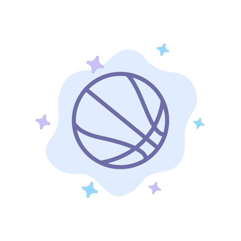 educación pelota baloncesto icono azul sobre fondo de nube abstracta vector