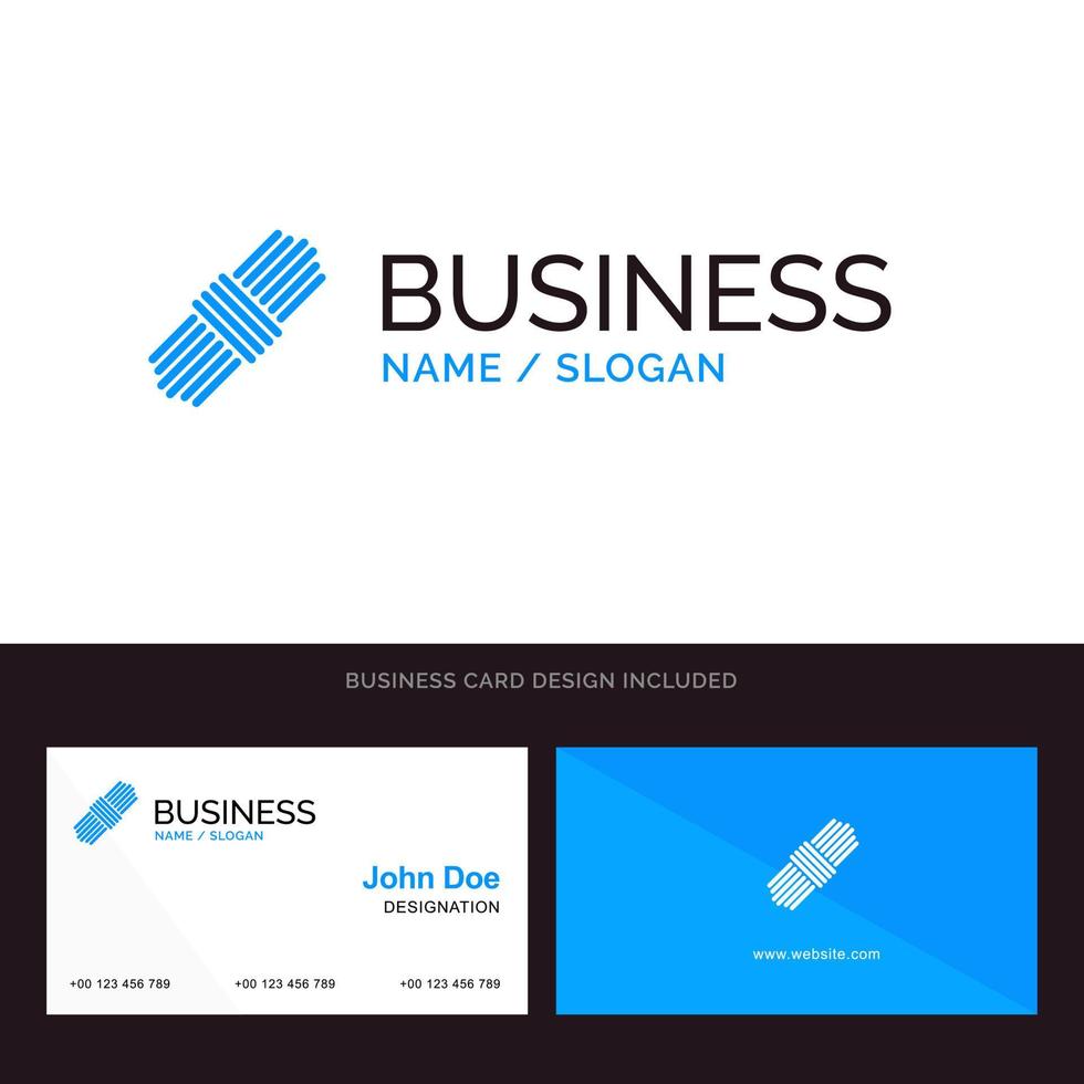 Logo and Business Card Template for Rope Pack Set vector illustration