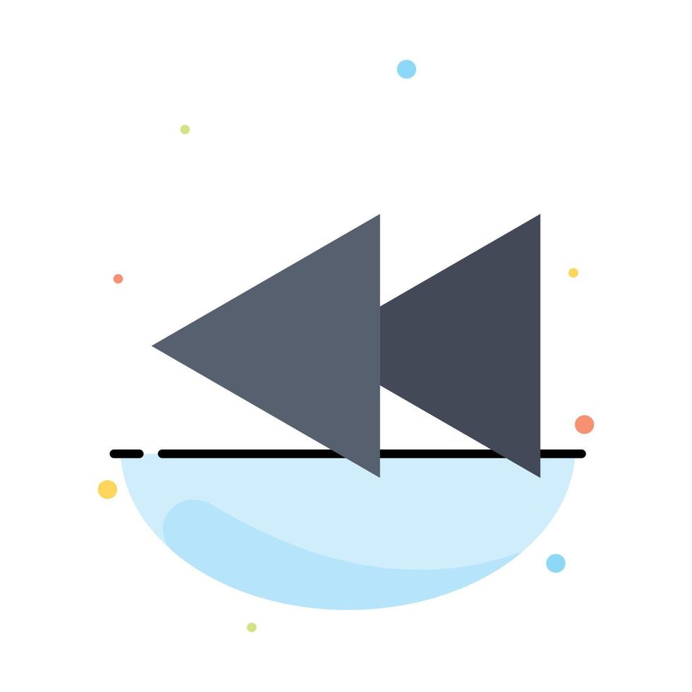 Arrow Back Reverse Rewind Abstract Flat Color Icon Template vector