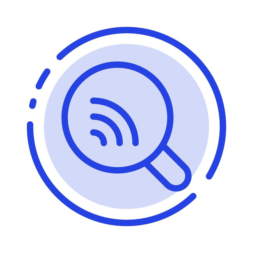 Search Research Wifi Signal Blue Dotted Line Line Icon vector