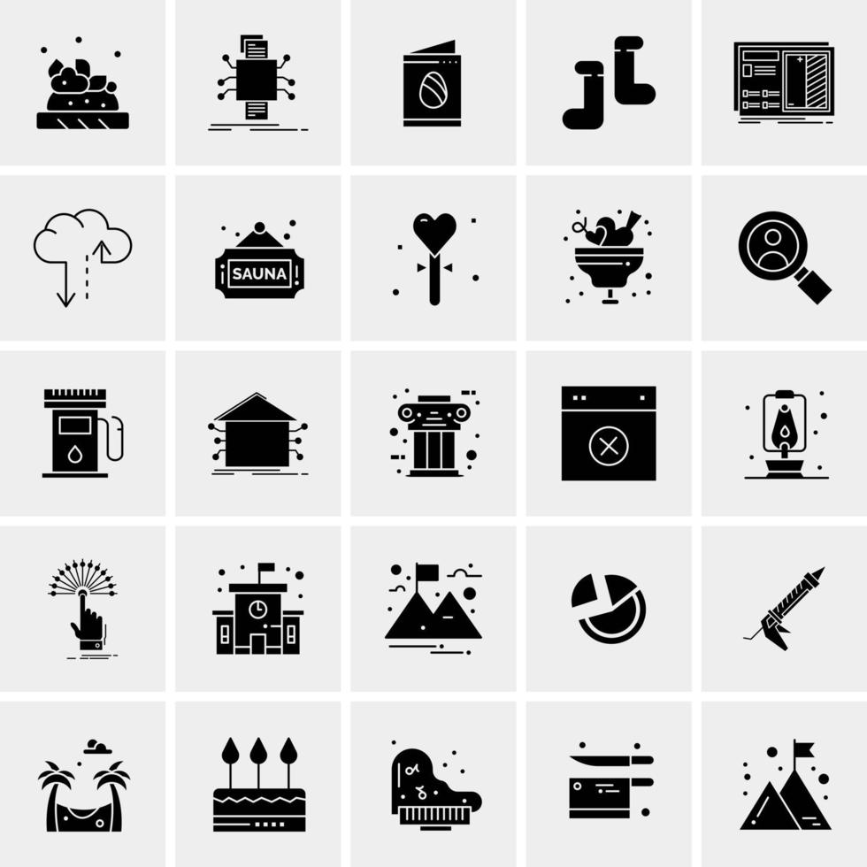 25 iconos de negocios universales vector ilustración de icono creativo para usar en proyectos relacionados con la web y dispositivos móviles