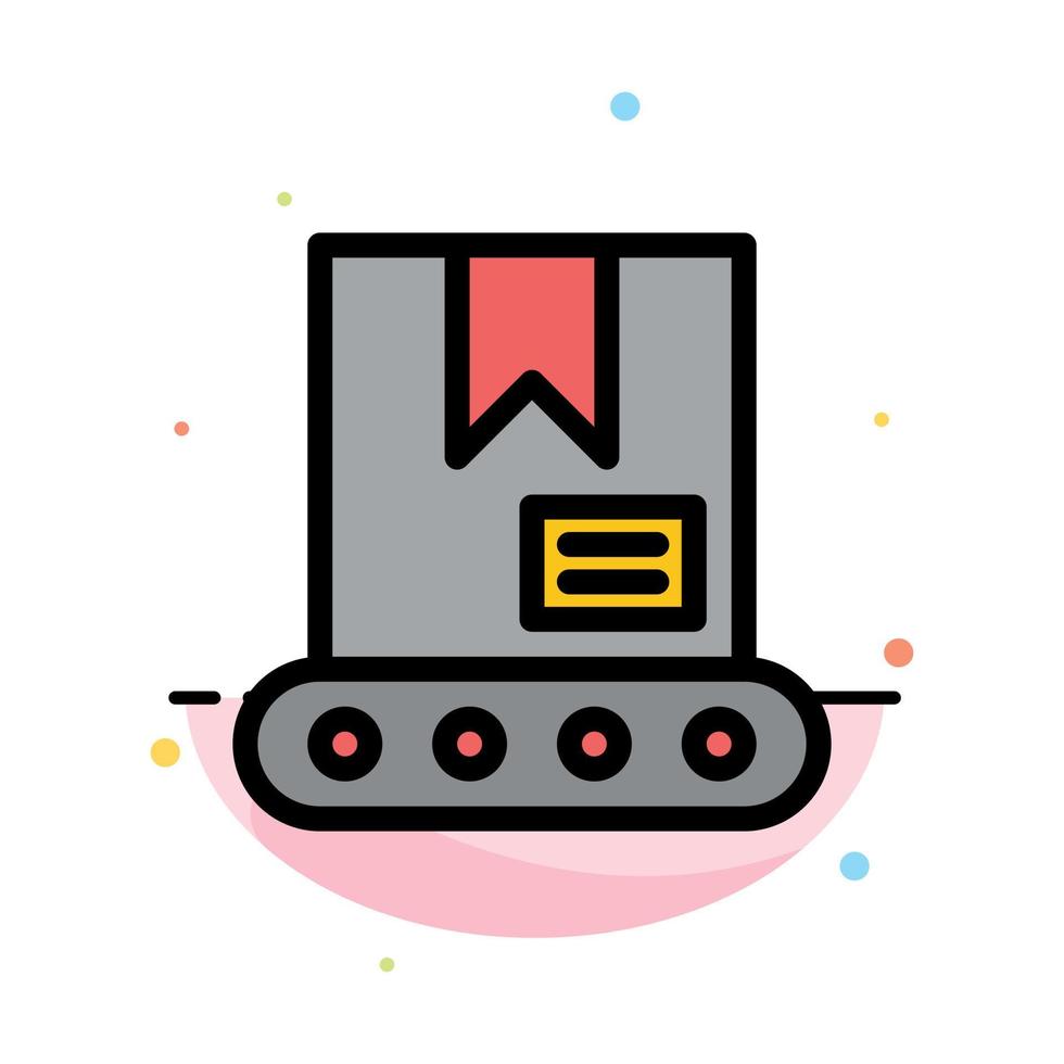 Bulldozer Construction Crane Abstract Flat Color Icon Template vector