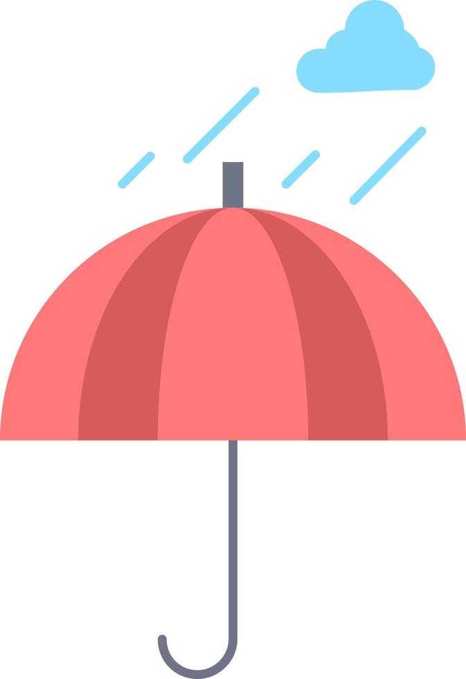 Umbrella camping rain safety weather Flat Color Icon Vector