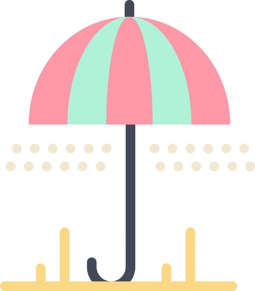 Rain Umbrella Weather Spring  Flat Color Icon Vector icon banner Template