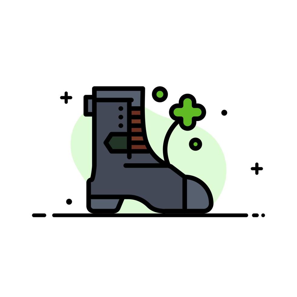 zapatos bota irlanda negocio línea plana icono lleno vector banner plantilla