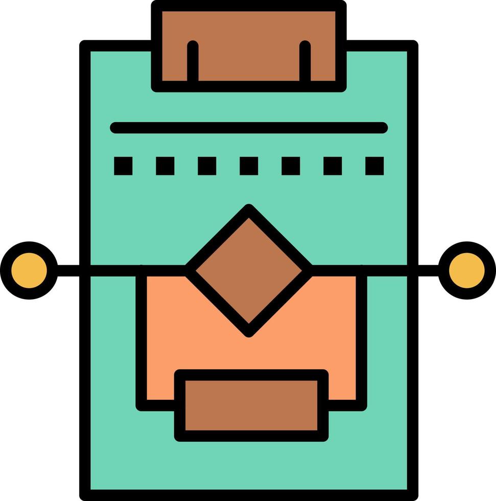 Workflow Network Process Settings  Flat Color Icon Vector icon banner Template