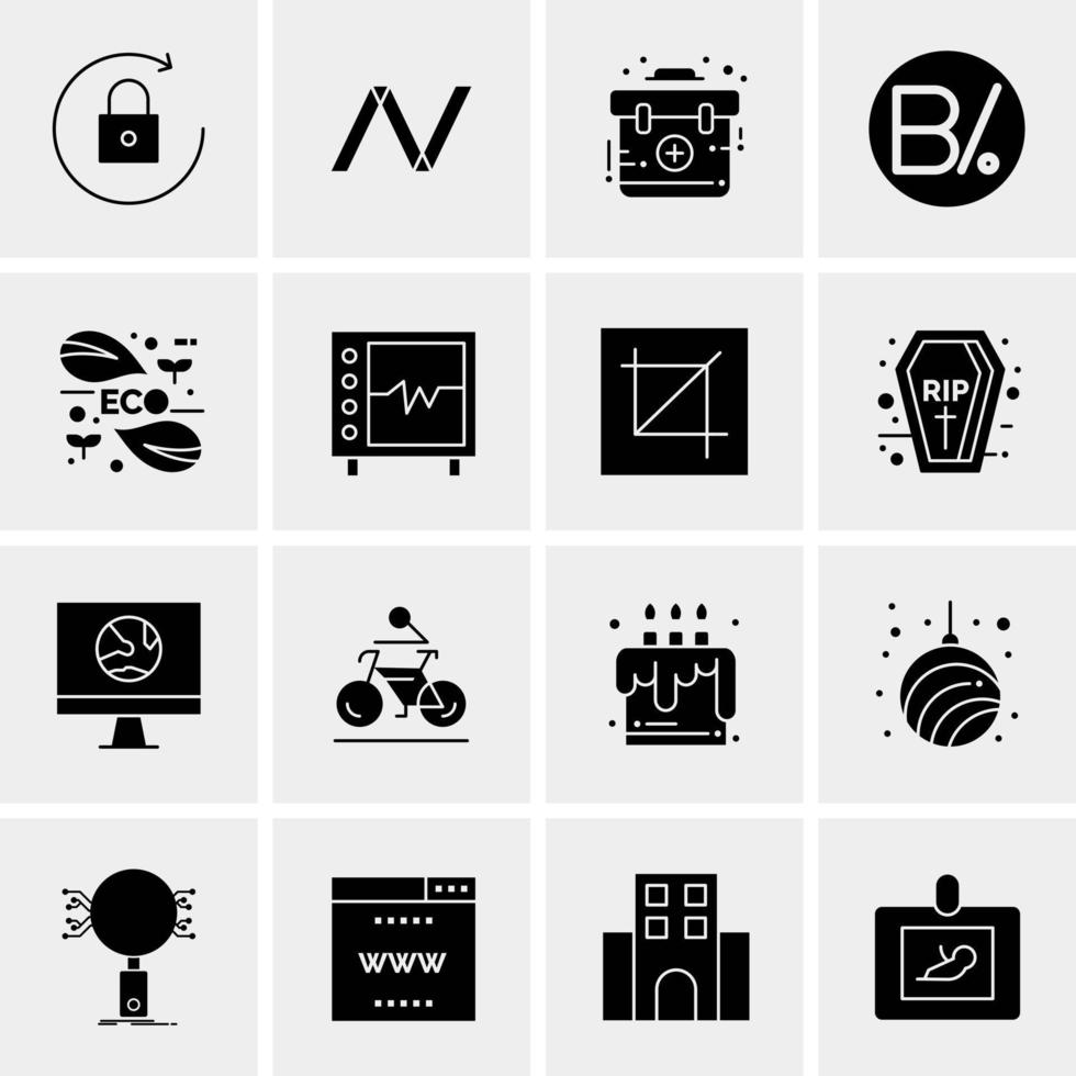 16 iconos universales de negocios vector ilustración de icono creativo para usar en proyectos relacionados con la web y dispositivos móviles