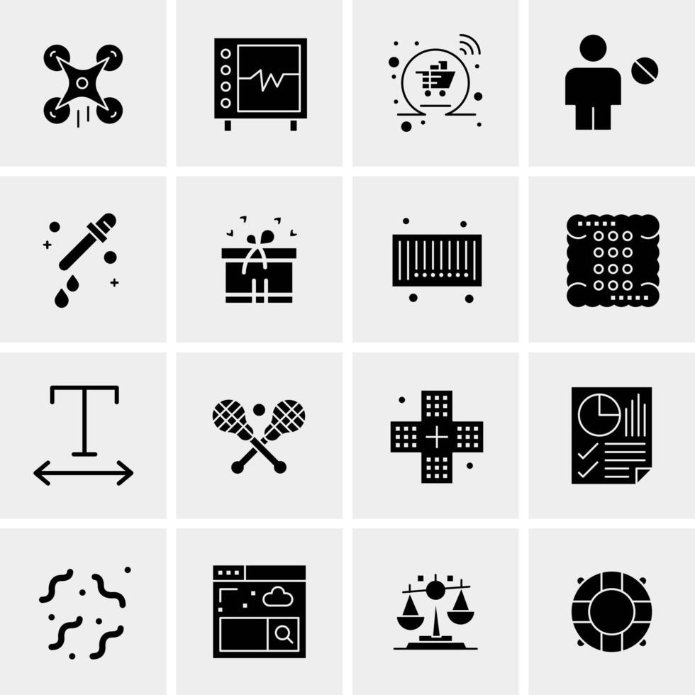 16 iconos universales de negocios vector ilustración de icono creativo para usar en proyectos relacionados con la web y dispositivos móviles