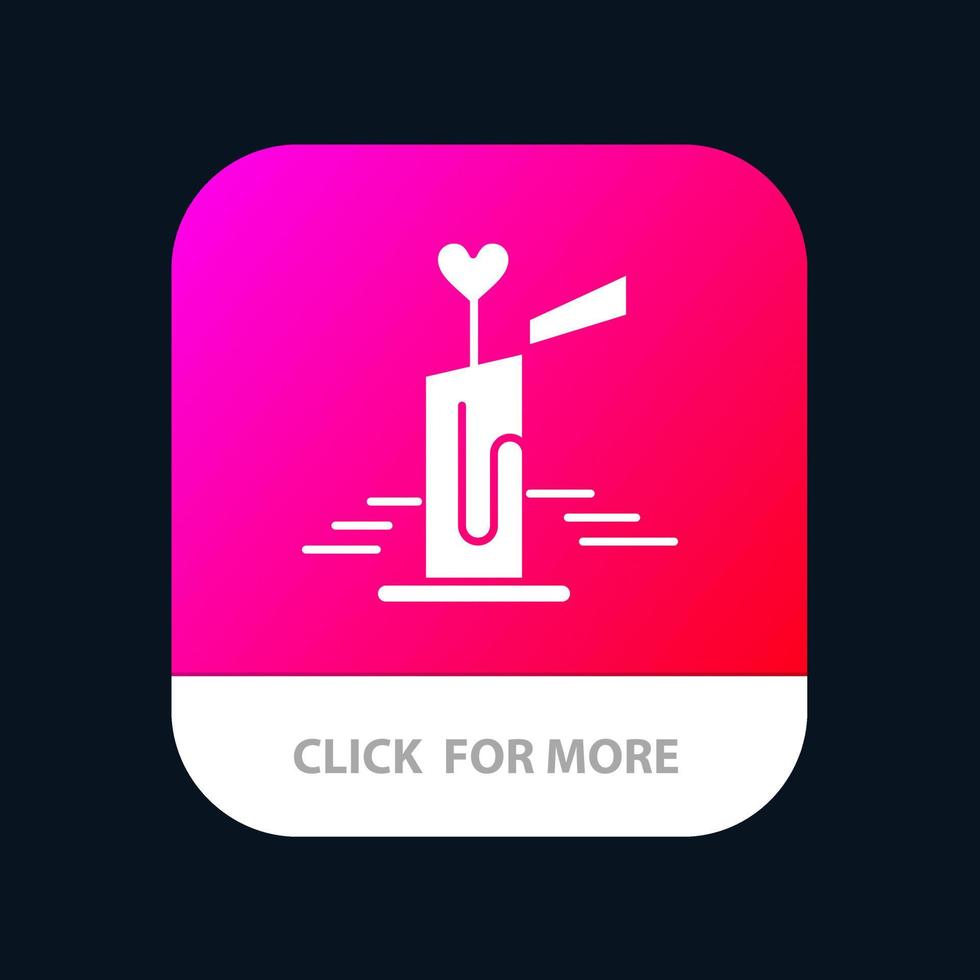 Candle Love Wedding Heart Mobile App Button Android and IOS Glyph Version vector