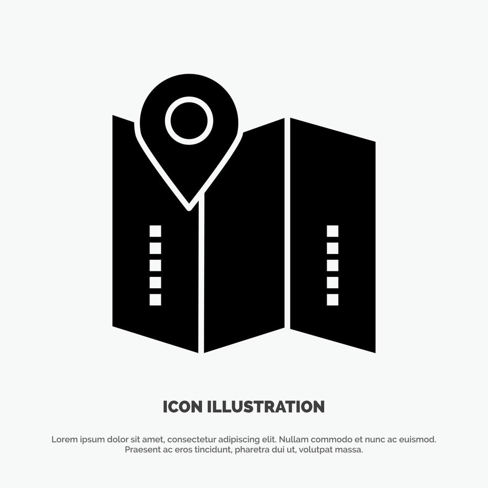 Map Location Directions Location  solid Glyph Icon vector