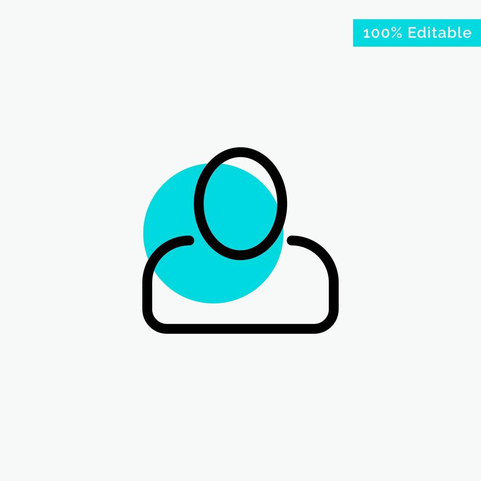 Administrator Man User turquoise highlight circle point Vector icon