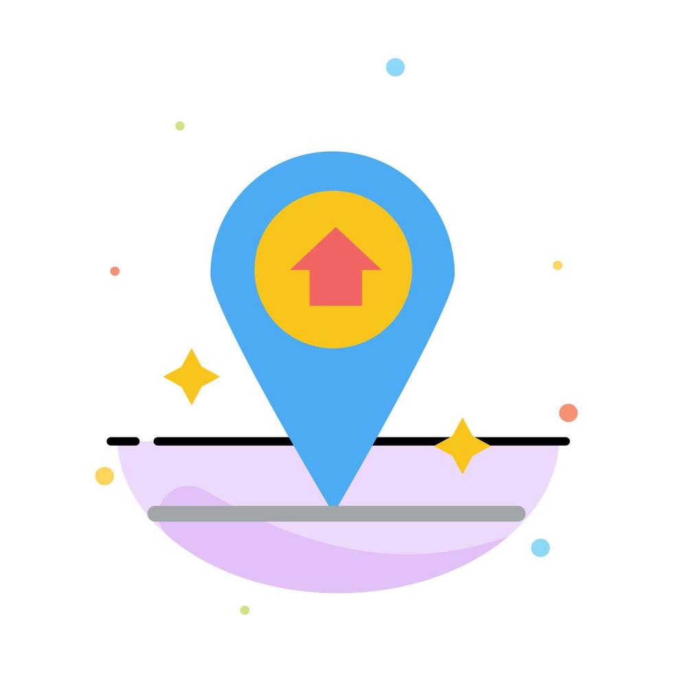 Map Navigation House Abstract Flat Color Icon Template vector