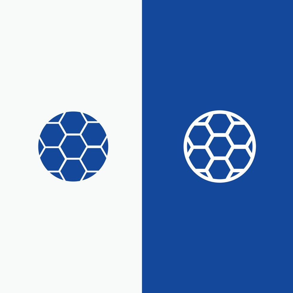 pelota fútbol deporte línea y glifo icono sólido bandera azul línea y glifo icono sólido bandera azul vector