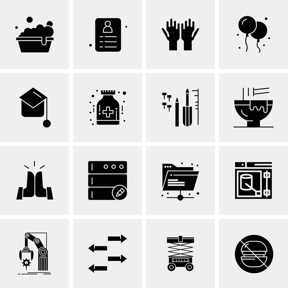 16 iconos universales de negocios vector ilustración de icono creativo para usar en proyectos relacionados con la web y dispositivos móviles