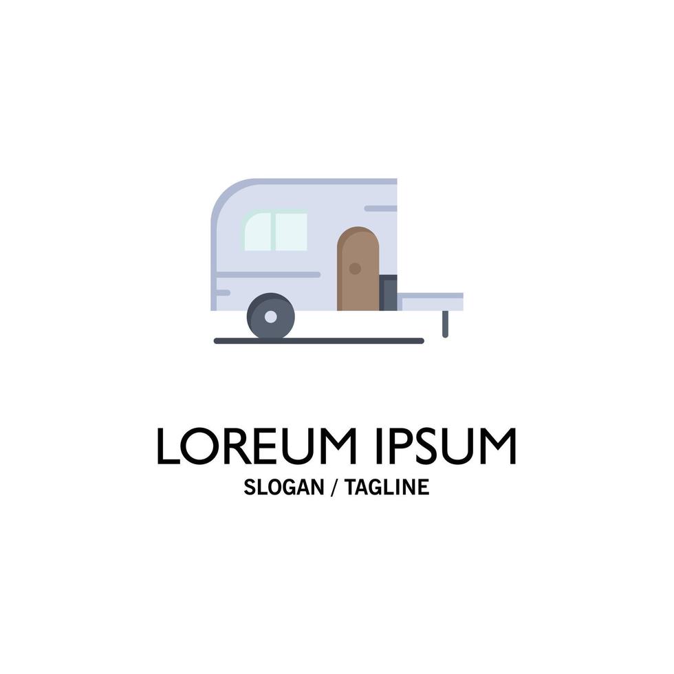 Caravan Camping Camp Travel Business Logo Template Flat Color vector