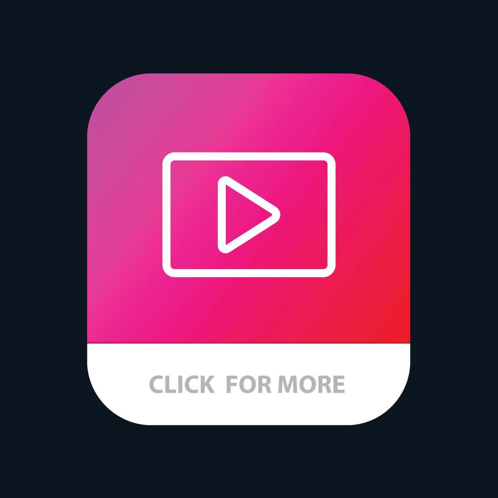 YouTube Paly Video Player Mobile App Button Android and IOS Line Version vector