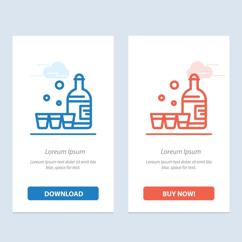 Drink Bottle Glass Ireland  Blue and Red Download and Buy Now web Widget Card Template vector