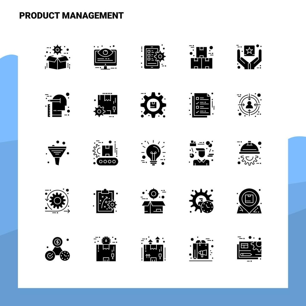 25 Product Management Icon set Solid Glyph Icon Vector Illustration Template For Web and Mobile Ideas for business company