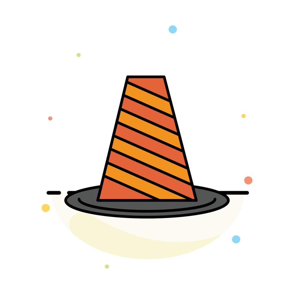 Cone Protection Road Roadblock Stop Warning Abstract Flat Color Icon Template vector