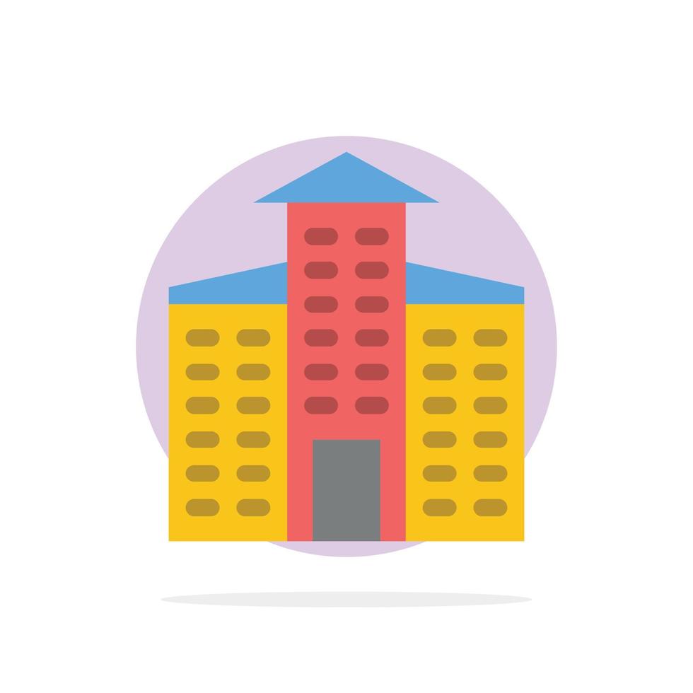 Building City Construction Abstract Circle Background Flat color Icon vector