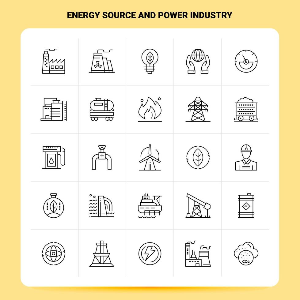 OutLine 25 Energy Source And Power Industry Icon set Vector Line Style Design Black Icons Set Linear pictogram pack Web and Mobile Business ideas design Vector Illustration