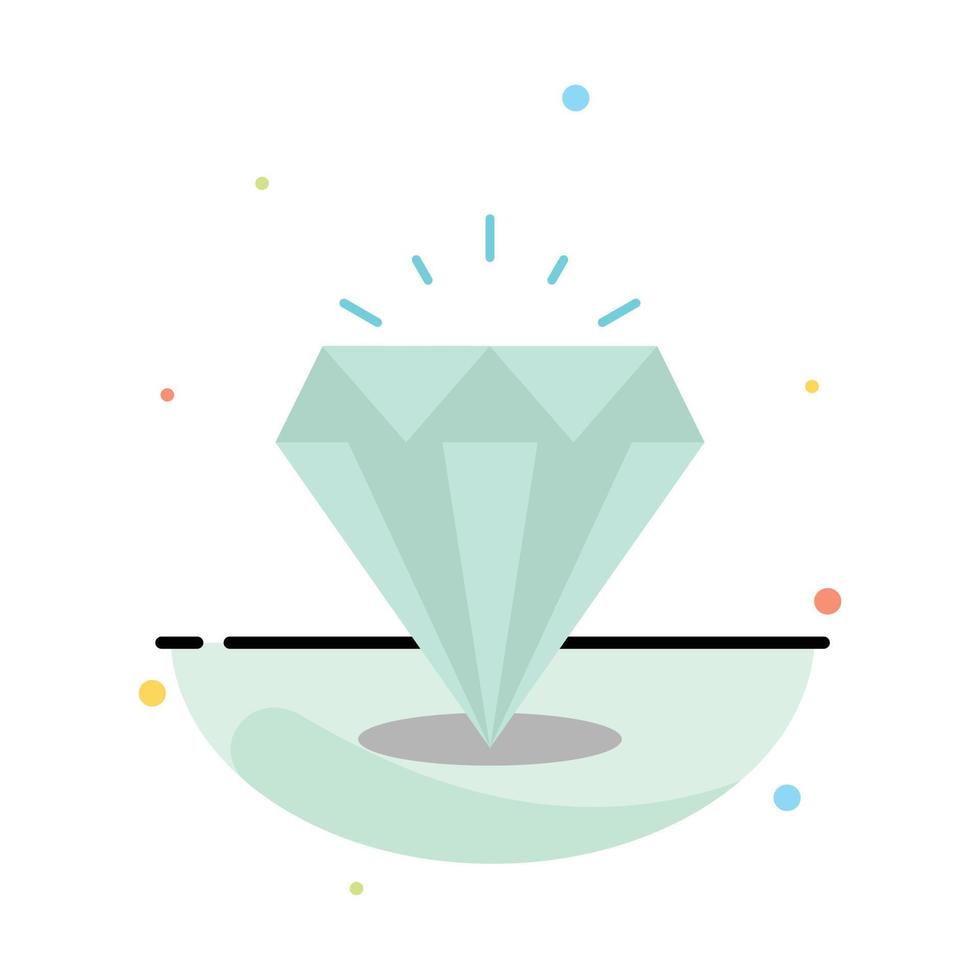 Diamond Shine Expensive Stone Abstract Flat Color Icon Template vector