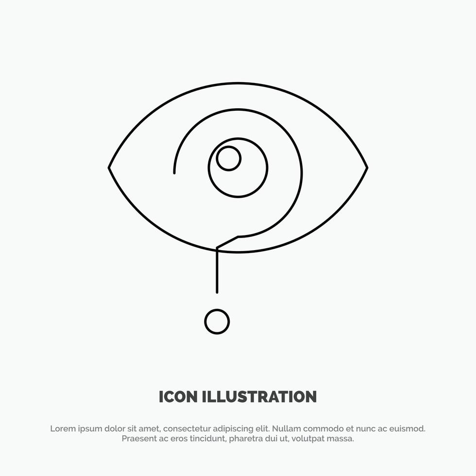 Curious Exclamation Eye Knowledge Mark Line Icon Vector