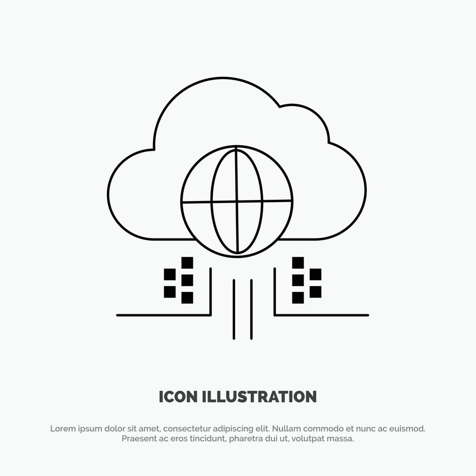 Internet Think Cloud Technology Line Icon Vector