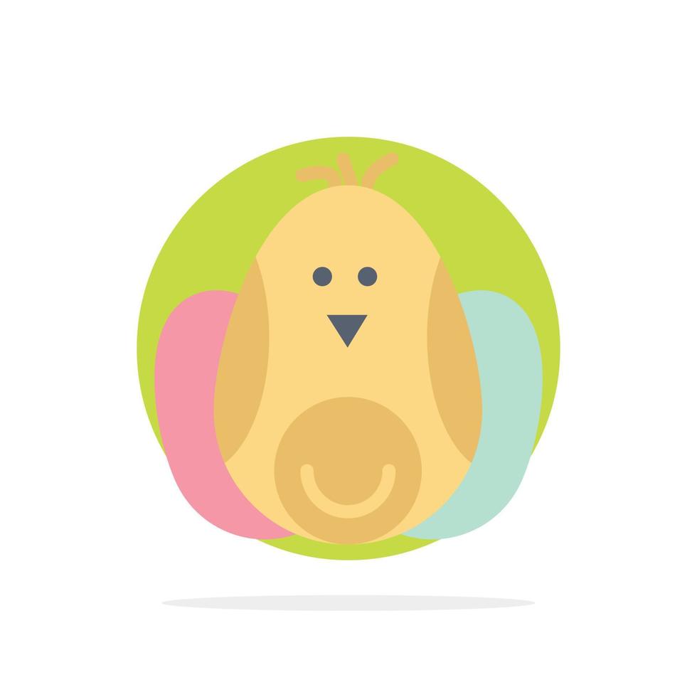 Chicken Baby Rabbit Easter Abstract Circle Background Flat color Icon vector
