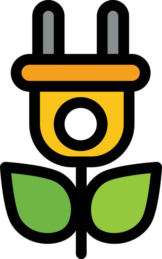 plantilla de banner de icono de vector de icono de color plano de naturaleza de electricidad ecológica