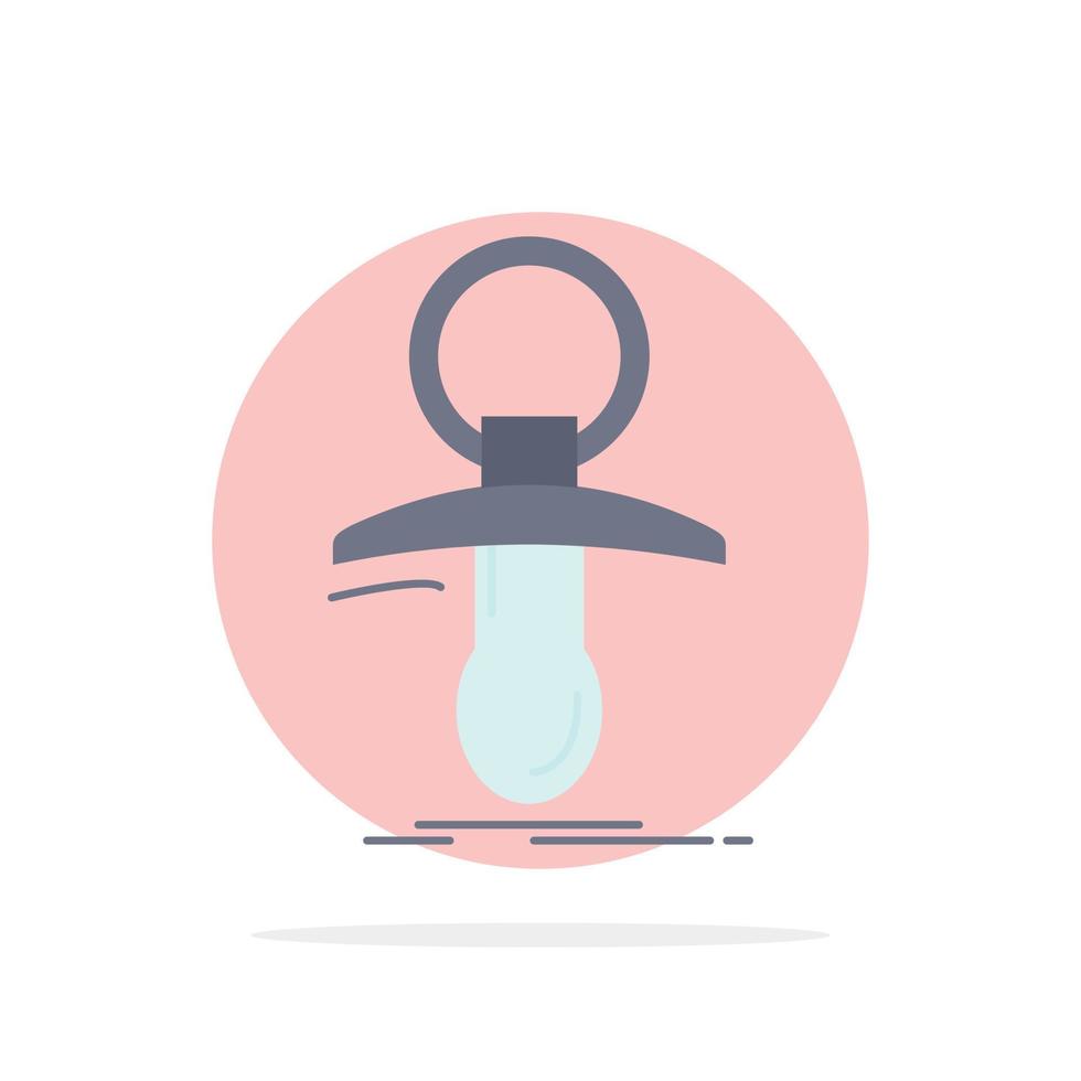 Baby dummy newbie nipple noob Flat Color Icon Vector