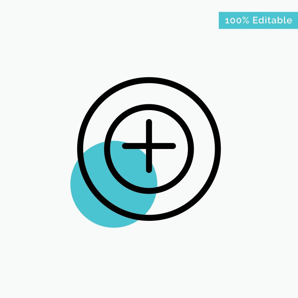 Add More Plus turquoise highlight circle point Vector icon