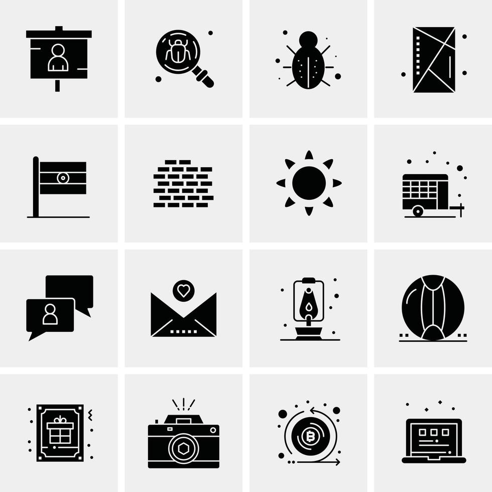 16 iconos universales de negocios vector ilustración de icono creativo para usar en proyectos relacionados con la web y dispositivos móviles