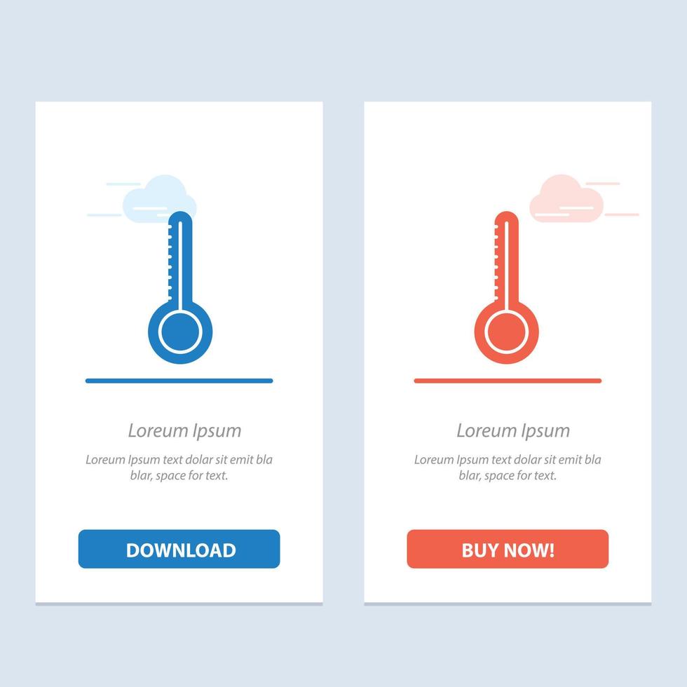 Temperature Thermometer Weather  Blue and Red Download and Buy Now web Widget Card Template vector