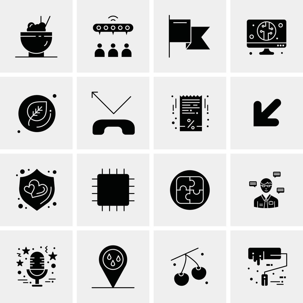 16 iconos universales de negocios vector ilustración de icono creativo para usar en proyectos relacionados con la web y dispositivos móviles