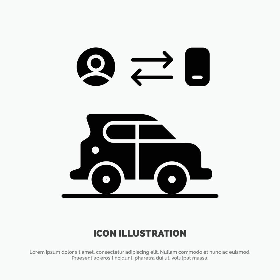 Car Transport Man Technology solid Glyph Icon vector