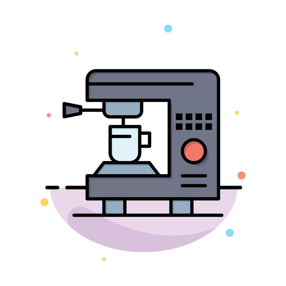 Coffee Electric Home Machine Abstract Flat Color Icon Template vector
