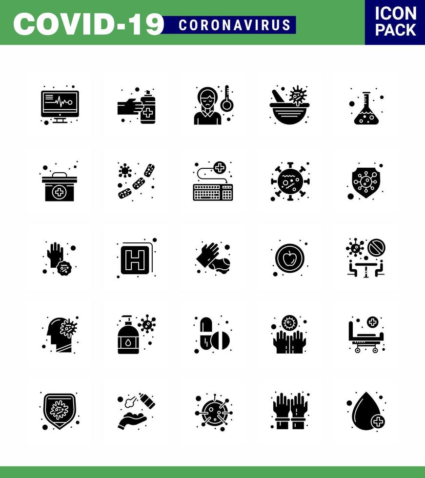 Coronavirus Prevention 25 icon Set Blue lab virus vaccine headache pharmacy bowl medicine viral coronavirus 2019nov disease Vector Design Elements