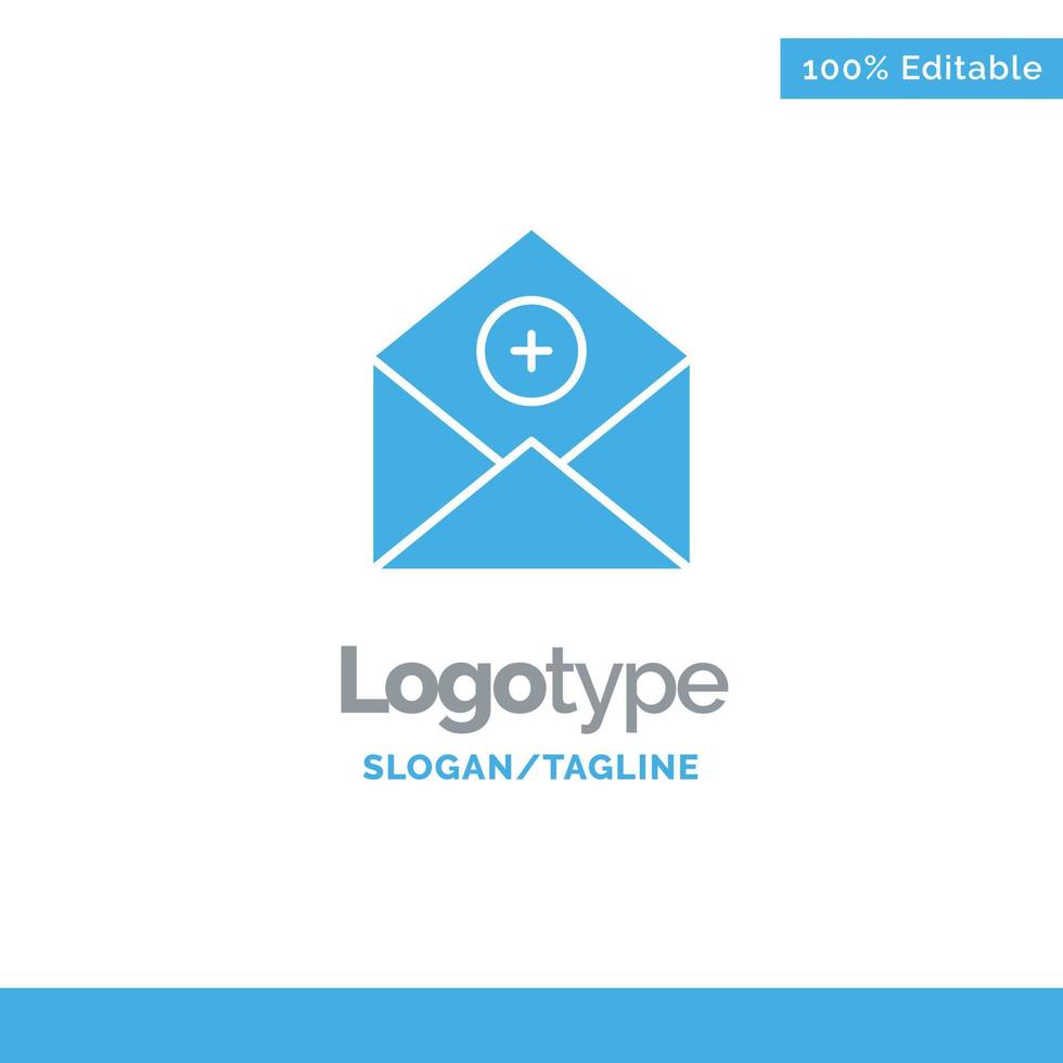 Add AddMail Communication Email Mail Blue Solid Logo Template Place for Tagline vector