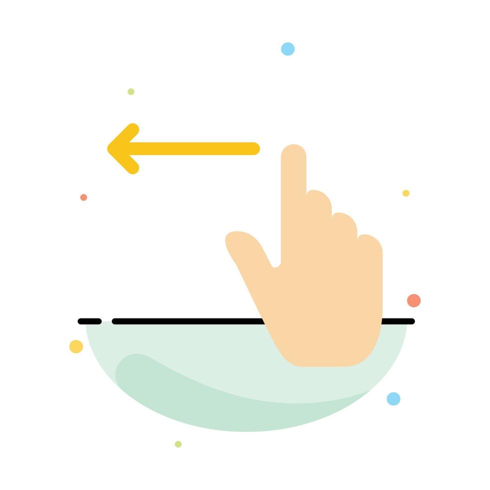 Finger Gestures Hand Left Abstract Flat Color Icon Template vector