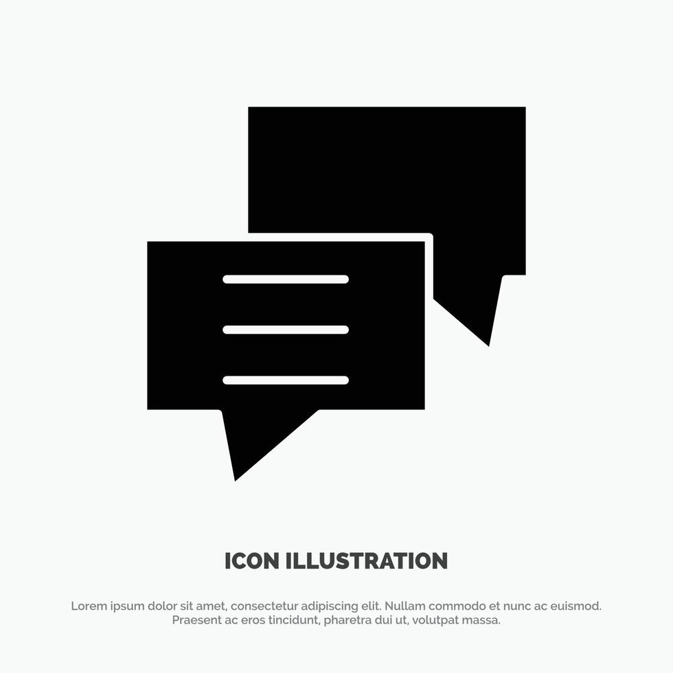 Bubbles Chat Customer Discuss Group solid Glyph Icon vector