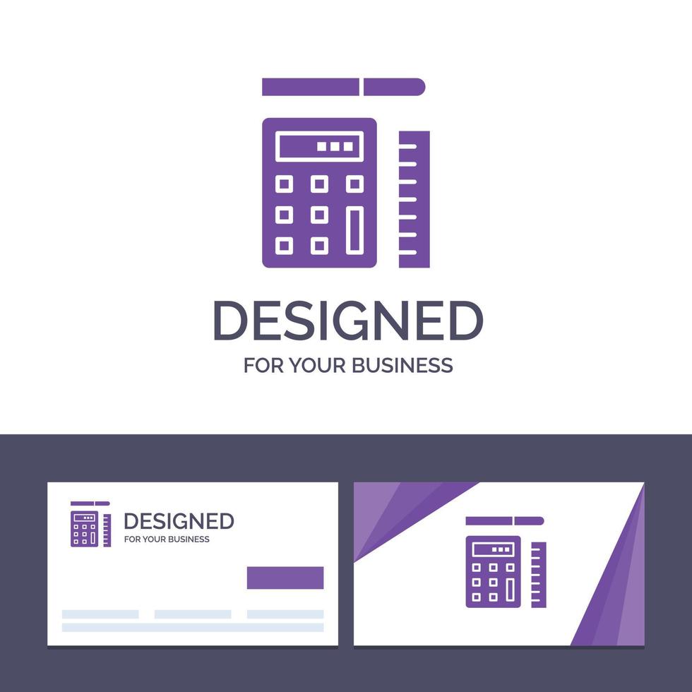 Creative Business Card and Logo template Pen Calculator Scale Education Vector Illustration